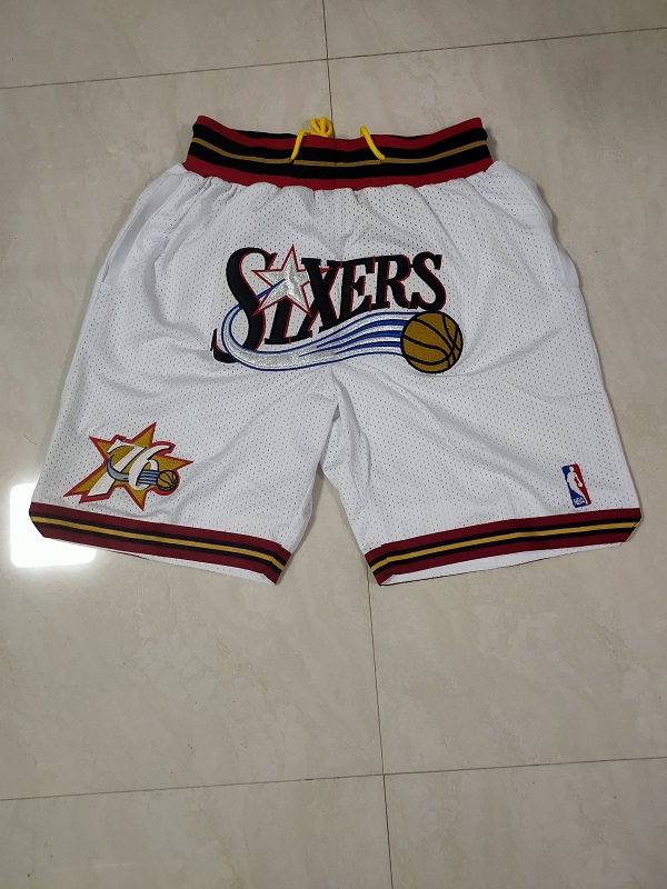 Men NBA 2021 Philadelphia 76ers White Shorts->philadelphia 76ers->NBA Jersey